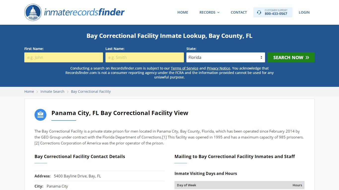 Bay Correctional Facility Roster & Inmate Search, Bay ...